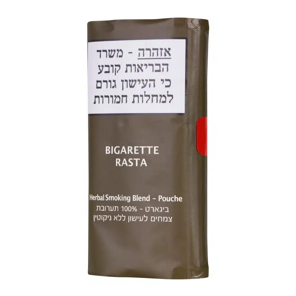 תחליף טבק ללא ניקוטין מועשר בטרפנים ביגארט ראסטה Bigarette Rasta 30g