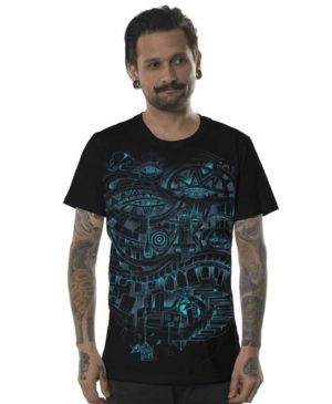 חולצת טי שרט פלזמה CITY STEPS BLACK