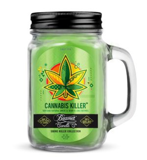 נר גדול לנטרול ריחות בניחוח פירותי ונקי Beamer Candle Cannabis Killer