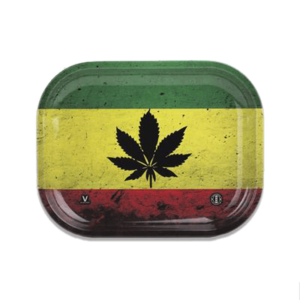 מגש גלגול קטן-V-Syndicate 420 Rasta Leaf small