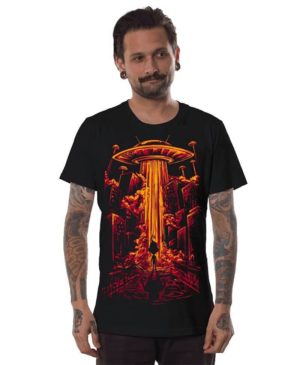 חולצת טי שרט פלזמה BEAM ME UP BLACK