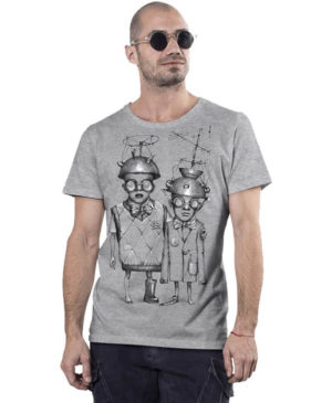 חולצת טי שרט פלזמה LITTLE BRO GREY MELANGE