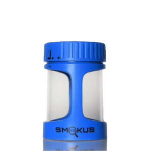 צנצנת פלסטיק לאחסון עם זכוכית מגדלת Smokus Focus stash jar