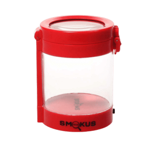 צנצנת פלסטיק לאחסון עם זכוכית מגדלת Smokus Focus Middleman Jar