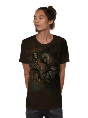 חולצת טי שרט פלזמה GUESS WHAT DARK BROWN