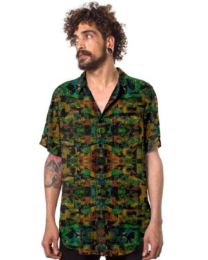 חולצה מכופתרת FUNTASM BUTTON SHIRT JUNGLE YELLOW