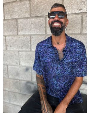 חולצה מכופתרת PURPLE LEO BUTTON SHIRT