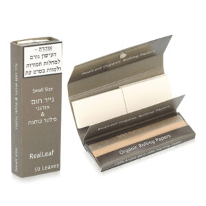נייר גלגול Real Leaf חום קטן single wide + פילטרים
