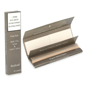 נייר גלגול Real Leaf חום גדול King size + פילטרים