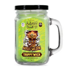 נר גדול לנטרול ריחות בניחוח מלון Maui Melon - Melon Scented Candle - Trippy Wick Collection