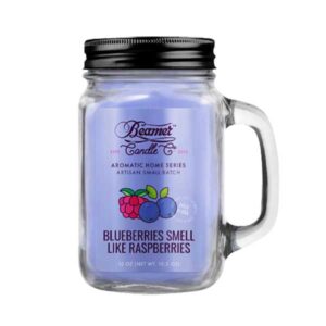 נר גדול לנטרול ריחות בניחוח פירות יער מתוקים פטל ואוכמניות Blueberries Smell Like Raspberries