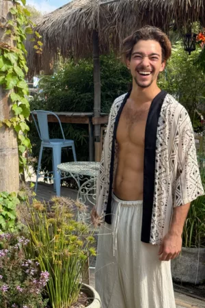 קימונו יוניסקס Kimono BW Print