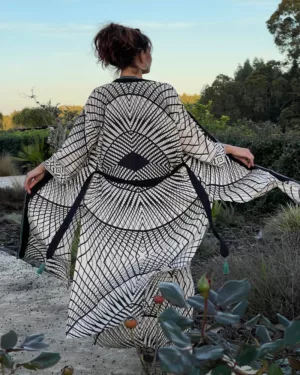 קימונו בוהו ארוך Kimono Boho PSY print