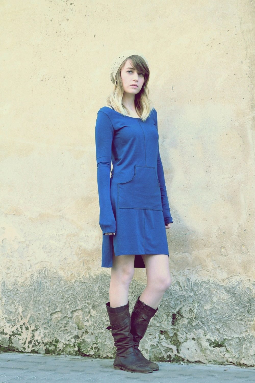 טוניקה שרוול ארוך כחול