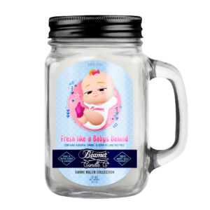 נר גדול לנטרול ריחות Fresh Like A Baby’s Behind – בניחוח טלק עדין, רענן ונקי