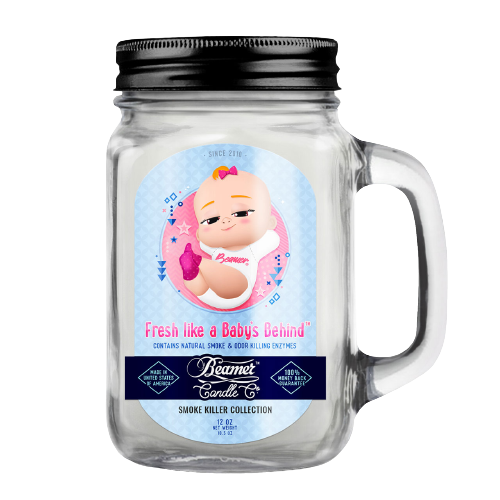 נר גדול לנטרול ריחות Fresh Like A Baby’s Behind – בניחוח טלק עדין, רענן ונקי