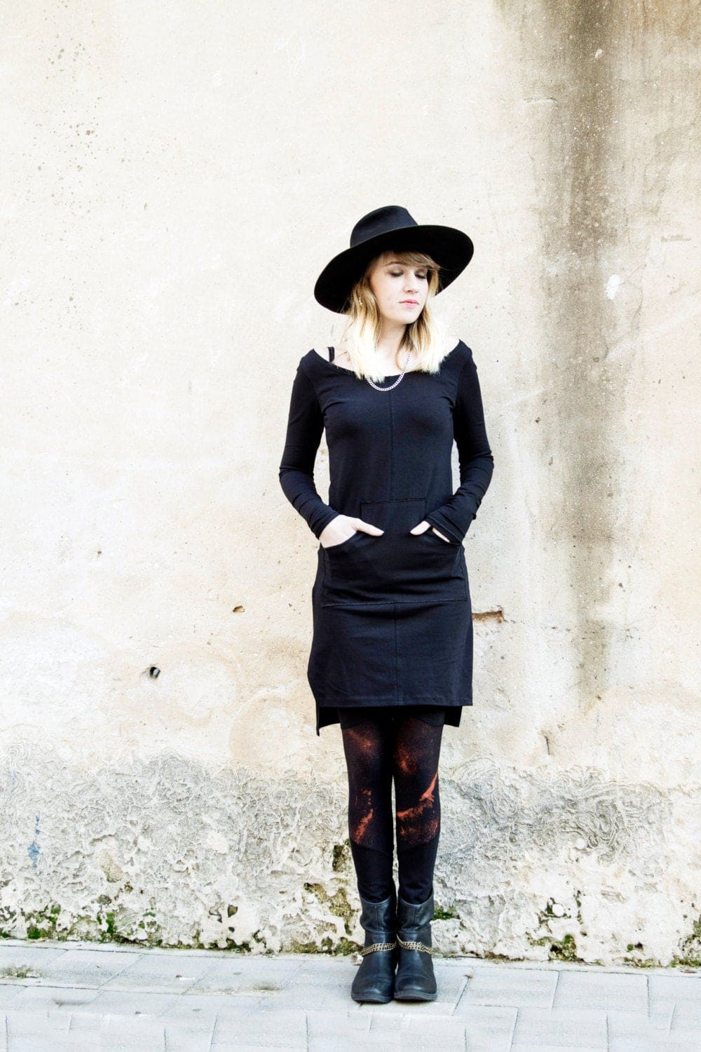 טוניקה שרוול ארוך שחור