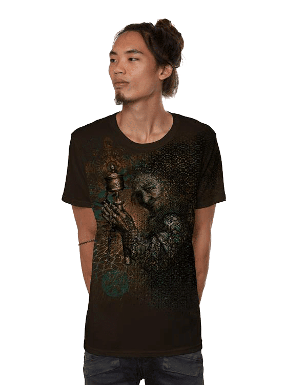 חולצת טי שרט פלזמה GUESS WHAT DARK BROWN