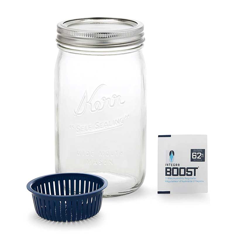 צנצנת אחסון זכוכית עם בקרת לחות Integra Boost